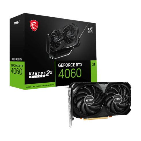MSI Nvidia GeForce RTX 4060 Ventus 2x Black 8G GDDR6X 128-BIT Graphics Card