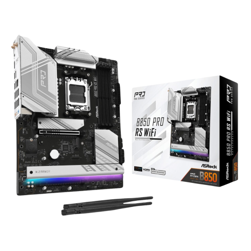 ASRock B850 Pro RS Wi-Fi ATX Motherboard (AMD AM5, DDR5, PCIe 5.0)